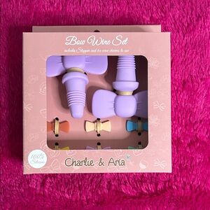 Purple Bow Wine Set